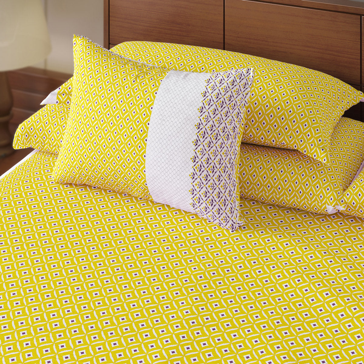 Bed Sheet-(Yellow Barfi)