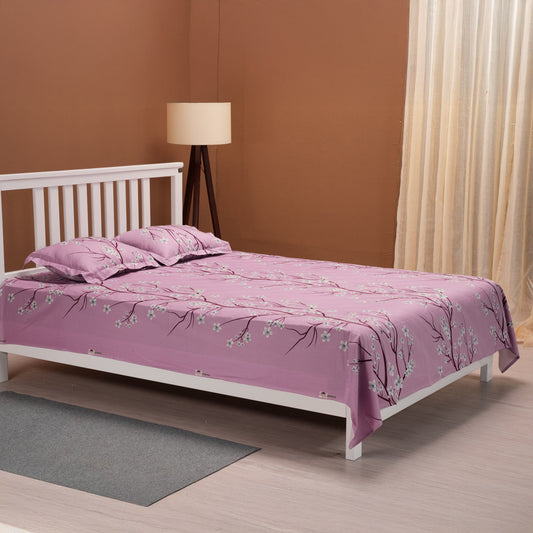 BED SHEET- (SPRING BLOOM-PINK)