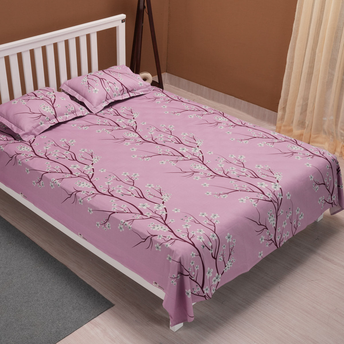 BED SHEET- (SPRING BLOOM-PINK)